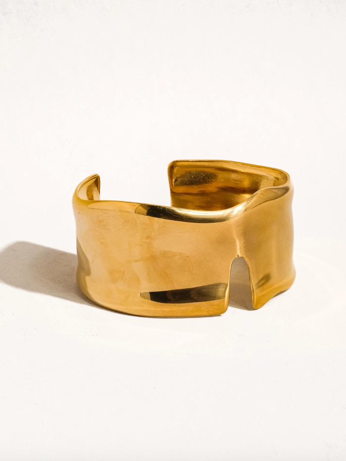 Julia Abstract Chunky Gold Bangle