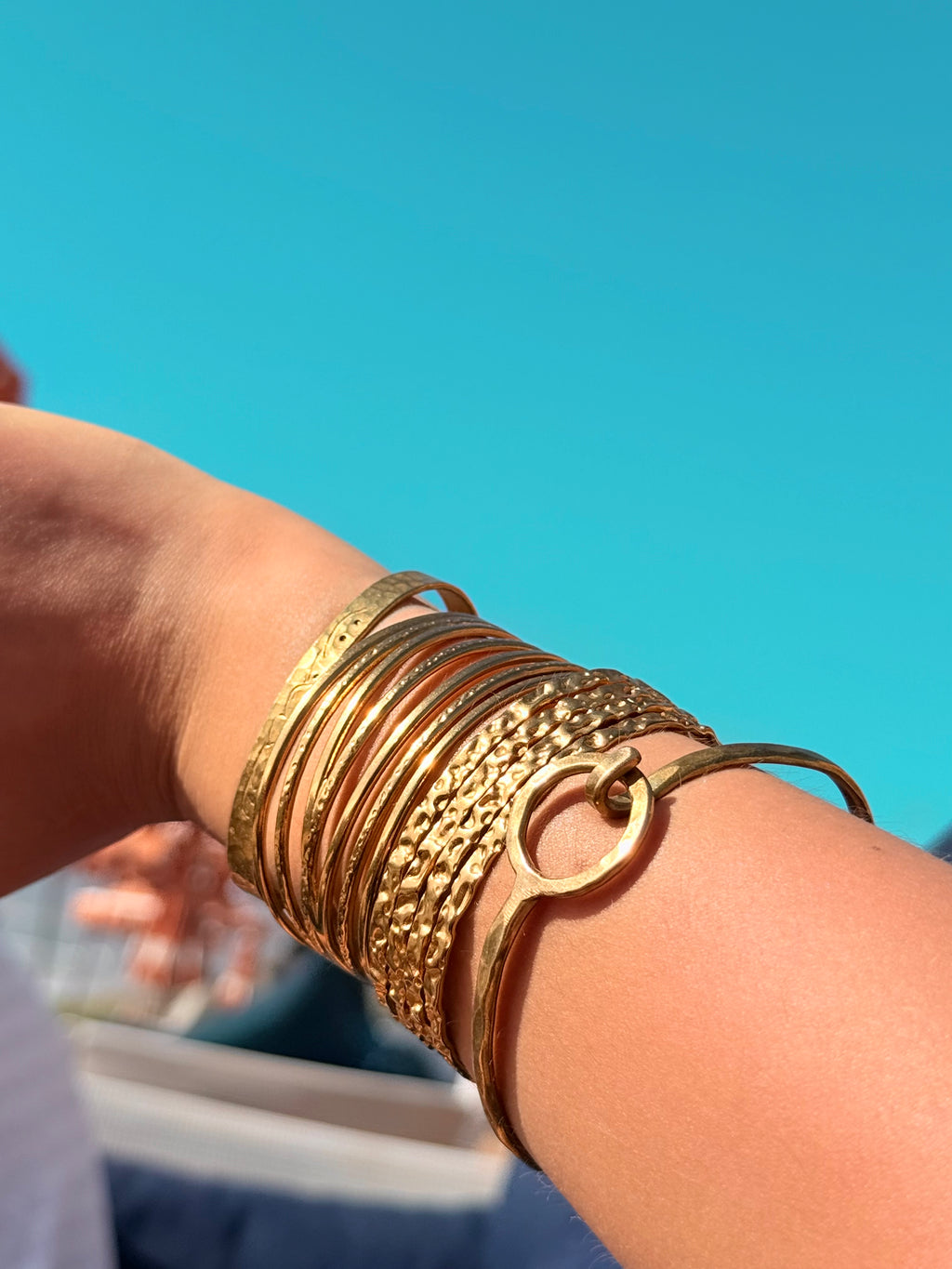 Jen Gold Hammered Bracelet