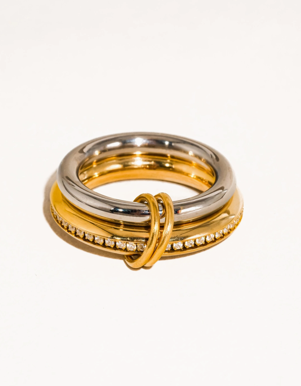 Megan Cubic Stack Gold Band Ring